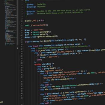 Image of Joomla code being edited in code editor used as image for blog post How to Edit Joomla Code on Production