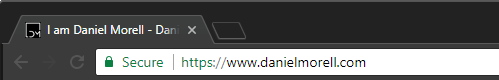 Image of web browser with https://www.danielmorell.com in the URL bar.